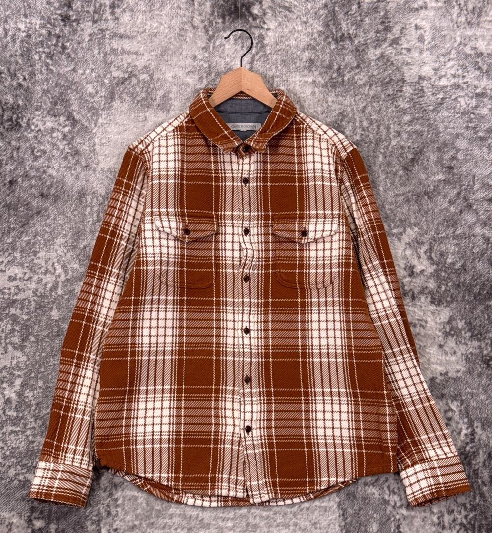 Outerknown Blanket Shirt Large Mens Brown Plaid Button Jacket Shacket